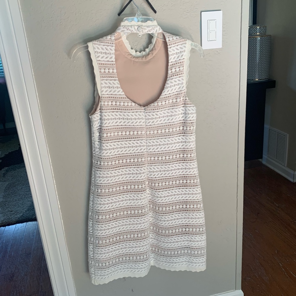 ABS Allen Schwartz White/Nude open back dress, Small NEW!